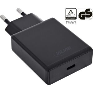 InLine USB Netzteil Ladegerät, Single USB-C, PD, AVS, 65W, schwarz
