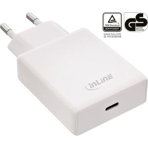 InLine USB Netzteil Ladegerät, Single USB-C, PD, AVS, 65W, weiß