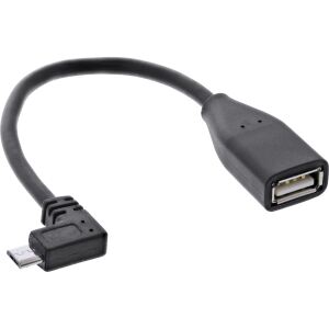 InLine Micro-USB OTG Adapterkabel, Micro-B ST gewinkelt an USB A BU, 0,1m