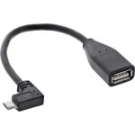 InLine Micro-USB OTG Adapterkabel, Micro-B ST gewinkelt an USB A BU, 0,1m