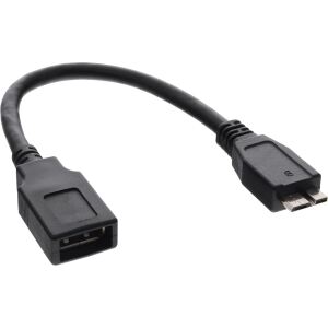 InLine USB 3.2 Gen.1 OTG Adapterkabel, Micro-B Stecker an USB A Buchse, 0,15m