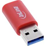 InLine USB-Datenblocker, Adapter USB-A Stecker an USB-C Buchse, 5 V, 1,5 A