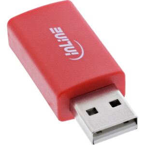 InLine USB-Datenblocker, Adapter USB-A Stecker an USB-A Buchse, 5 V, 1,5 A