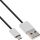 InLine Micro-USB 2.0 Kabel, USB-A ST an Micro-B ST, schwarz/Alu, flexibel, 1m