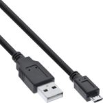 InLine Micro-USB 2.0 Kabel, USB-A Stecker an Micro-B Stecker, schwarz, 1,5m