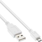 InLine Micro-USB 2.0 Kabel, USB-A Stecker an Micro-B Stecker, weiß, 1,8m