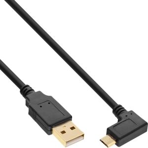 InLine Micro-USB 2.0 Kabel, USB-A ST/Micro-B ST gew., vergoldete Kontakte, 2m