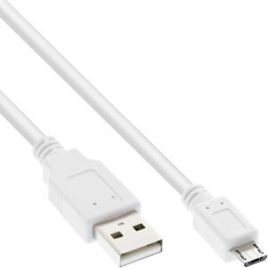 InLine Micro-USB 2.0 Kabel, USB-A Stecker an Micro-B Stecker, weiß, 2m