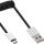 InLine Micro-USB 2.0 Spiralk., USB-A ST/Micro-B ST, schwarz/Alu, flexibel, 3m