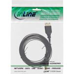 InLine USB 2.0 Flachkabel, USB A an Mini-B, schwarz, 0,5m