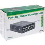 InLine PoE+ 10Gigabit Injektor Hub 4 Port (4x PoE+), 10Gb/s, Metall, lüfterlos