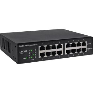 InLine PoE+ Gigabit Netzwerk Injektor Hub 8 Port (8x PoE+), 1Gb/s, 19" 1HE