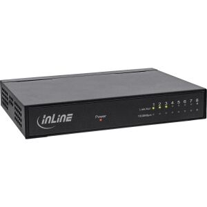 InLine 8-Port Gigabit Switch, 1 Gb/s, Desktop, Metallgehäuse, lüfterlos
