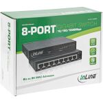 InLine 8-Port Gigabit Switch, 1 Gb/s, Desktop, Metallgehäuse, lüfterlos
