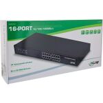 InLine Gigabit Netzwerk Switch 16-Port, 1Gb/s, 19" 1HE, Metall, lüfterlos