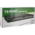 InLine PoE+ Gigabit Netzwerk Injektor Hub 16 Port (16x PoE+), 1Gb/s, 19"1HE