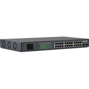 InLine PoE+ Gigabit Netzwerk Switch 24 Port, 1Gb/s, 2xSFP,19"1HE (inkl. Winkel)