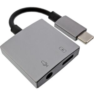 InLine USB-C Audio Adapterkabel, USB-C zu 3,5mm Buchse + PD 30W