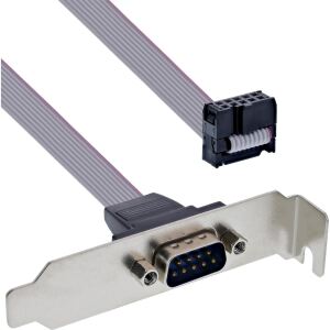 InLine Serielles Slotblech, Low-profile, 9pol ST an 10pol BU-Leiste 1:1 0,6m