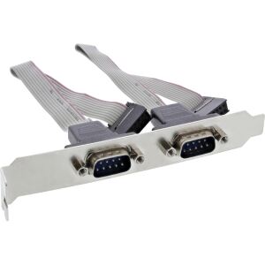 Serielles Slotblech 2-fach, 9pol Stecker an 10pol Buchsenleiste, 1:1, 0,18m