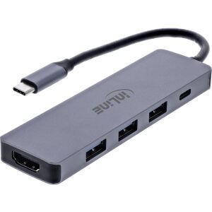 InLine Multifunktions-Hub, 3x USB-A 5 Gb/s, HDMI 4K/60 Hz, USB-C PD 100 W