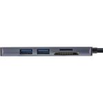 InLine Multi-Hub USB 3.2 Gen.1, 2x USB-A, HDMI 4K/30Hz, Cardreader, Alu, grau