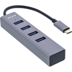 InLine USB-C 3.2 Multi Hub (4x USB-A 5Gb/s), OTG, Aluminiumgehäuse