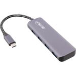 InLine USB 3.2 Hub, USB-C zu 4x USB A 10Gb/s, Metallgehäuse, grau