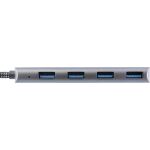 InLine USB 3.2 Hub, USB-C zu 4x USB A 10Gb/s, Metallgehäuse, grau