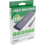 InLine 8-in-1 USB-C Multihub, HDMI, DP, USB 3.2, PD 3.0 100W, MST