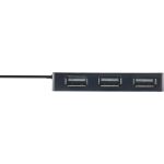 InLine USB 2.0 Hub, 4 Port, schwarz, mit USB DC Kabel, Kabel 30cm