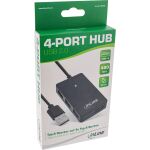 InLine USB 2.0 Hub, 4 Port, schwarz, mit USB DC Kabel, Kabel 30cm