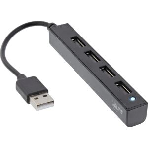 InLine USB 2.0 4-Port Hub, USB-A Stecker auf 4x USB-A Buchse, Kabel 15cm