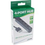 InLine USB 2.0 4-Port Hub, USB-A Stecker auf 4x USB-A Buchse, Kabel 15cm