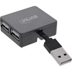 InLine USB 2.0 4-Port Hub, USB-A Stecker auf 4x USB-A Buchse, Kabel 4cm