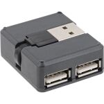 InLine USB 2.0 4-Port Hub, USB-A Stecker auf 4x USB-A Buchse, Kabel 4cm