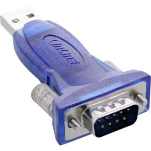 InLine USB zu Seriell Adapter, ST A an 9pol Sub D ST, mit USB Verlängerung 0,8m