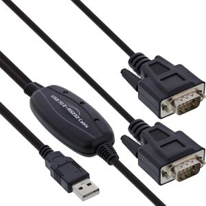 InLine USB 2.0 zu 2x Seriell Adapterkabel Stecker A an 2x 9pol SubD ST, 1,5m