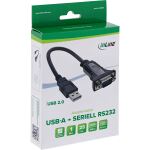 InLine USB 2.0 zu Seriell Adapterkabel, USB A an 9pol Sub D Stecker, 0,25m