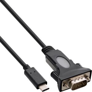 InLine USB zu Ser, Adapterkabel, USB-C an 9pol Sub D Stecker, mit 9-25pol Adap.