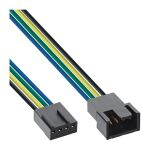InLine Lüfterkabel Verlängerung PWM, 4pol Molex Stecker / Buchse, 0,30m