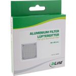 InLine Lüftergitter, Aluminium Filter, 92 x 92 mm, silber