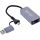 InLine USB 3.2 zu 5 Gb/s Netzwerk-Adapter, USB-C+USB-A Adapter zu RJ45