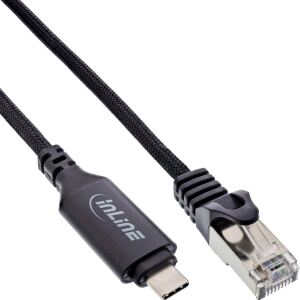 InLine USB 3.2 Netzwerkadapter Kabel, Gigabit, USB-C zu RJ45 Stecker, 5m