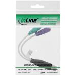 InLine USB zu PS/2 Konverter, USB Stecker an 2x PS/2 Buchse für Maus + Tastatur