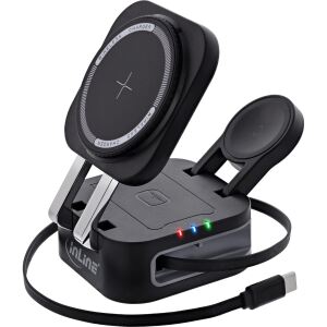 InLine 3in1 Wireless Charger, 15W Qi MagSafe kompatibel, 0,8m Kabel
