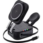 InLine 3in1 Wireless Charger, 15W Qi MagSafe kompatibel, 0,8m Kabel