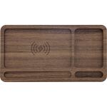 InLine WoodCharge – Organizer mit integrierter Qi-Ladefläche aus Walnuß-Holz