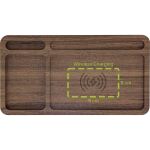 InLine WoodCharge – Organizer mit integrierter Qi-Ladefläche aus Walnuß-Holz