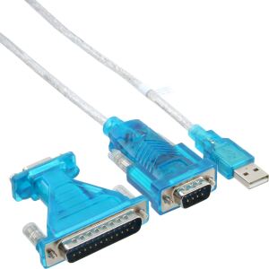 InLine USB zu Seriell Adapterkabel, USB Stecker A an 9pol Stecker, mit Adapter